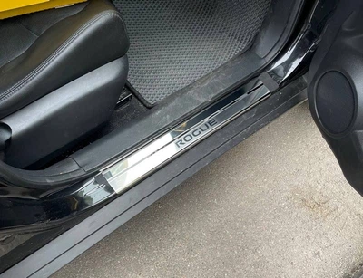 Накладки на пороги Nissan Rogue II 2013-2020 premium NataNiko P-NI33