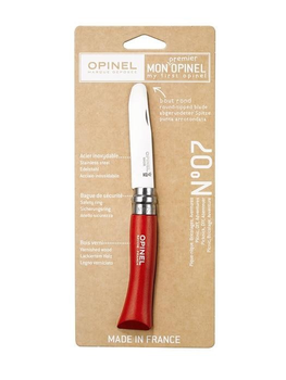 Ніж розкладний 75мм, бук Opinel My First Knife No.7 INOX Red 001698