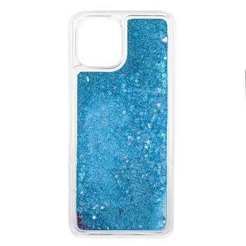 Чехол Glitter для Xiaomi Redmi 12 бампер силиконовый аквариум Синий
