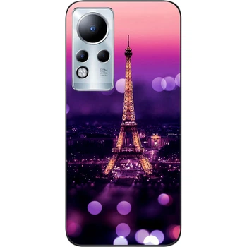 Силиконовый чехол SMTT для Infinix Note 11 с картинкой Париж ночью