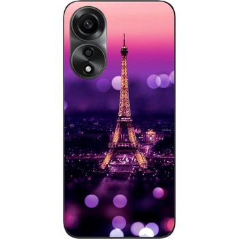Силиконовый чехол SMTT для Oppo A78 4G с картинкой Париж ночью