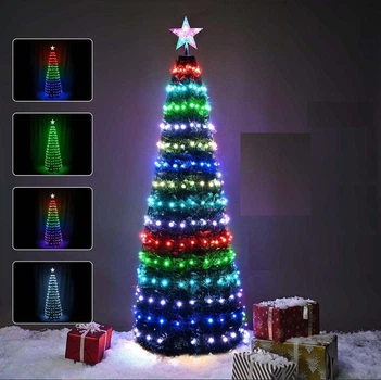 Рождественская елка искусственная, 120см, 176 LED, с подсветкой, USB, Bluetooth APP Control