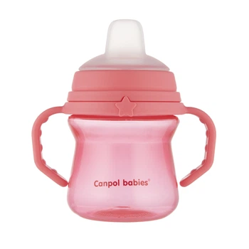 Кружка тренировочная с силиконовым носиком FirstCup 150 мл Canpol babies Розовая (5901691870031)