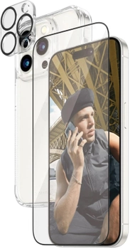Zestaw etui plecki + szkło Panzer Glass 3-in-1 Ultra-Wide Fit Protection do Apple iPhone 15 Pro przezroczysty (B1173+2810)