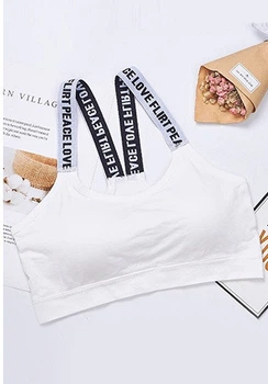 Жіночий топ з написами на бретелях топік бюстгальтер бралет ліф Honey Fashion Accessories S/M (One Size) білий (2-34)