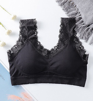 Женский топ с кружевом топик бюстгальтер бралетт лиф Honey Fashion Accessories One Size (S/M) черный (2-32)