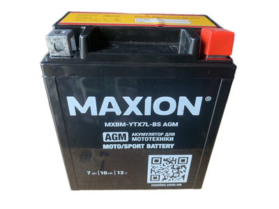 Мото аккумулятор MAXION Sport Battery YTX7L - BS 12V 6Ah 85A (EN) AGM