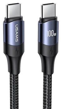 Кабель Usams U71 USB Typ-C с USB Typ-C 1.2м 100 W PD Fast Charge Чорний (6958444973333)