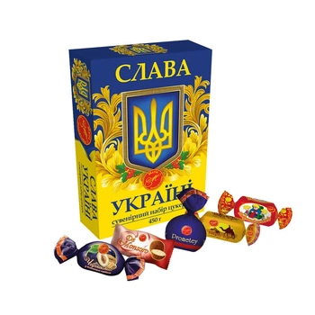 Сувенирный, подарочный набор конфет Слава Украине 450г ТМ Мария