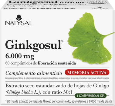 Натуральна харчова добавка Natysal Ginkgosul 60 капсул (8436020324291)