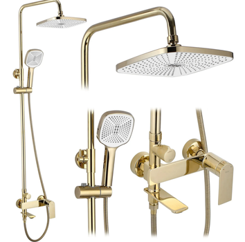 Душевая система Rea Storm gold с изливом REA-P9531