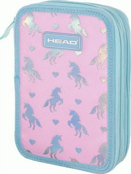 Пенал подвійний AC2 Unicorns heart 21x14.5x4 см рожевий Head