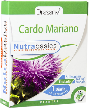 Suplement diety Drasanvi Cardo Mariano Nutrabasics 30 kapsułek (8436044513824)
