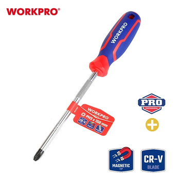 Отвертка крестовая WORKPRO PH3x150мм CR-V PRO WP221032