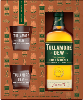 Віскі Tullamore Dew Original 5 років витримки 0.7 л 40% + 2 склянки (5011026108903)