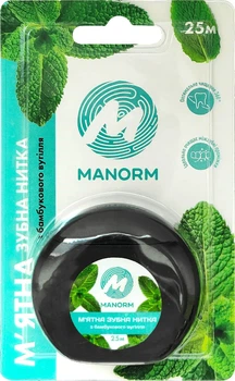 Зубна нитка Manorm М'ятна з бамбуковим вугіллям 25 м (6974627760200)