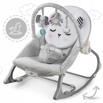 Детский шезлонг качалка KidsBunkBed серый цвет 62 x 48 см