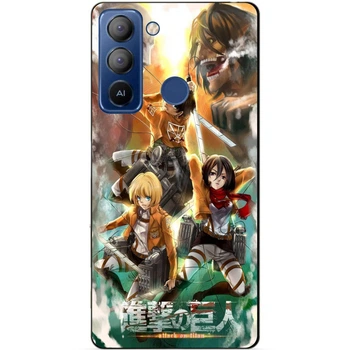 Чохол силіконовий бампер Candy для Tecno Pop 5 LTE Pop 5 Pro з малюнком Атака на Титанів Attack on Titan