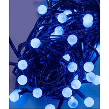 Гирлянда светодиодная Жемчуг на елку 50 LED 5м переходник черный провод Синий