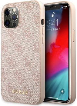 Панель Guess 4G Metal Gold Logo для Apple iPhone 14 Pro Max Рожевий (3666339094140)