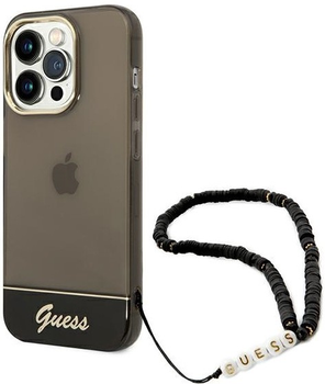 Панель Guess Translucent Pearl Strap для Apple iPhone 14 Pro Max Чорний (3666339064198)