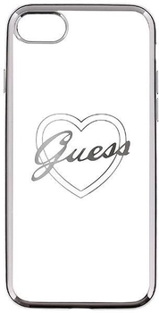 Панель Guess Signature Hearts для Apple iPhone 7 Сріблястий (3700740386538)