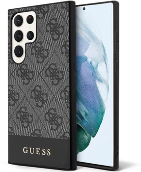 Etui plecki Guess 4G Stripe Collection do Samsung Galaxy S23 Ultra Black (3666339117542)