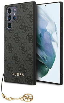 Etui plecki Guess 4G Charms Collection do Samsung Galaxy S23 Ultra Grey (3666339115012)