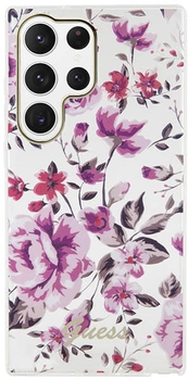 Etui plecki Guess Flower Collection do Samsung Galaxy S23 Ultra White (3666339117306)