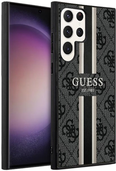 Панель Guess 4G Printed Stripe для Samsung Galaxy S23 Ultra Чорний (3666339117450)