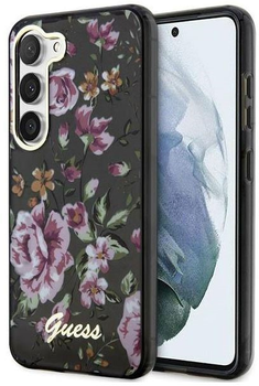 Etui plecki Guess Flower Collection do Samsung Galaxy S23 Plus Black (3666339117207)