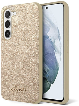 Etui plecki Guess Glitter Script do Samsung Galaxy S23 Plus Gold (3666339114794)