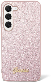 Etui plecki Guess Glitter Script do Samsung Galaxy S23 Pink (3666339117313)