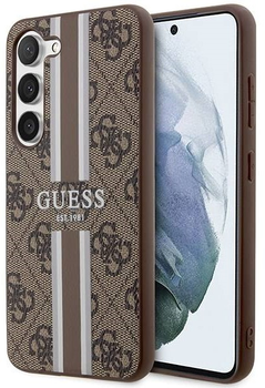 Панель Guess 4G Printed Stripe для Samsung Galaxy S23 Коричневий (3666339117467)