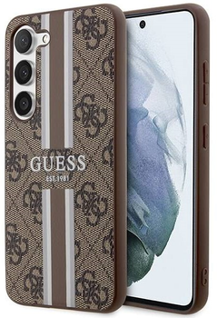 Etui plecki Guess 4G Printed Stripe do Samsung Galaxy S23 Brown (3666339117467)