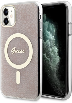 Etui plecki Guess 4G MagSafe do Apple iPhone 11 Pink (3666339127343)
