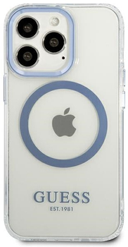 Панель Guess Metal Outline Magsafe для Apple iPhone 13/13 Pro Синій (3666339057237)