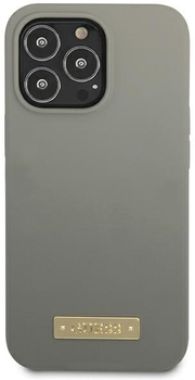 Etui plecki Guess Silicone Logo Plate MagSafe do Apple iPhone 13/13 Pro Grey (3666339056919)
