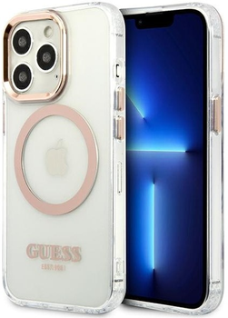 Панель Guess Metal Outline Magsafe для Apple iPhone 13 Pro Max Золотий (3666339057169)