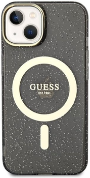 Etui plecki Guess Glitter Gold MagSafe do Apple iPhone 14 Plus Black (3666339125578)