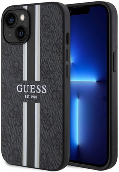 Панель Guess 4G Printed Stripes MagSafe для Apple iPhone 14 Plus Чорний (3666339119683)
