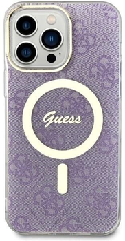 Etui plecki Guess 4G MagSafe do Apple iPhone 14 Pro Max Purple (3666339118259)