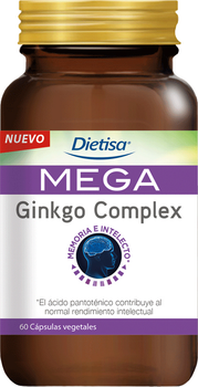 Натуральна харчова добавка Dietisa Mega Ginkgo Complex 60 капсул (3175681206038)
