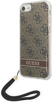 Etui plecki Guess 4G Print Strap do Apple iPhone 7/8 Brown (3666339055196)