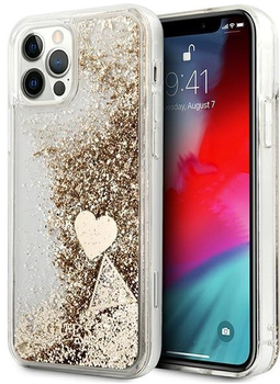 Панель Guess Glitter Charms для Apple iPhone 12/12 Pro Золотий (3700740495544)