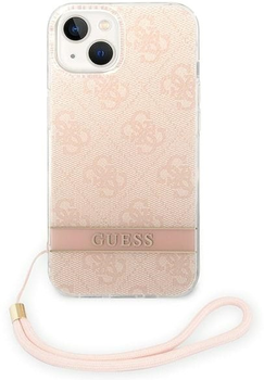 Панель Guess 4G Print Strap для Apple iPhone 14 Plus Рожевий (3666339093884)