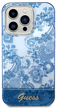 Etui plecki Guess Porcelain Collection do Apple iPhone 14 Pro Max Blue (3666339064358)