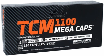Три креатин малат Olimp TCM Mega Caps 1100 120 капсул