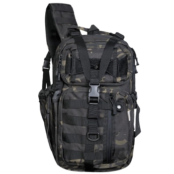 Тактичний однолямковий рюкзак Camotec з прихованим відділенням для зброї TCB Multicam Black
