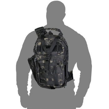 Тактичний однолямковий рюкзак Camotec з прихованим відділенням для зброї TCB Multicam Black